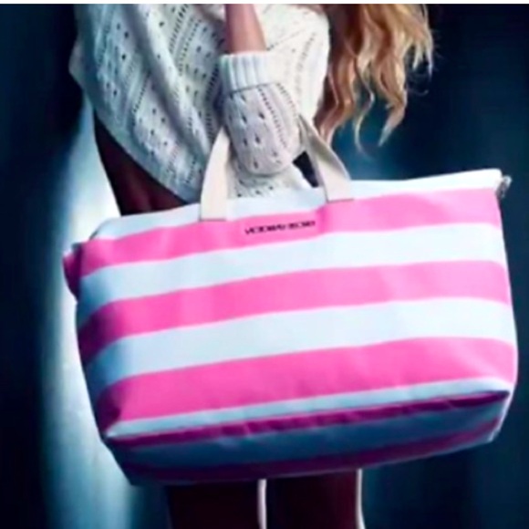 Victoria’s Secret Brushed Canvas Travel Tote Bag 15”Hx 10”Wx26”L - Picture 3 of 10